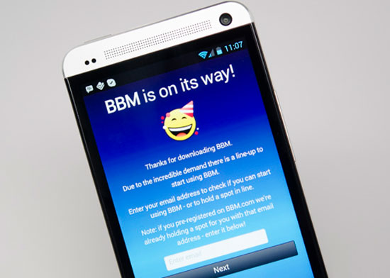 BBM Đã có 5 triệu lượt tải BBM cho Android và iOS trong 8 giờ đầu tiên