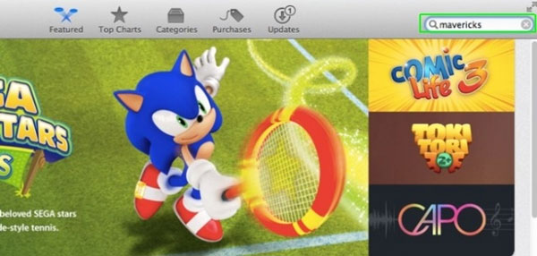 Nhập vào dòng “OS X Mavericks” tại khung tìm kiếm. Hướng dẫn nâng cấp miễn phí lên OS X Mavericks