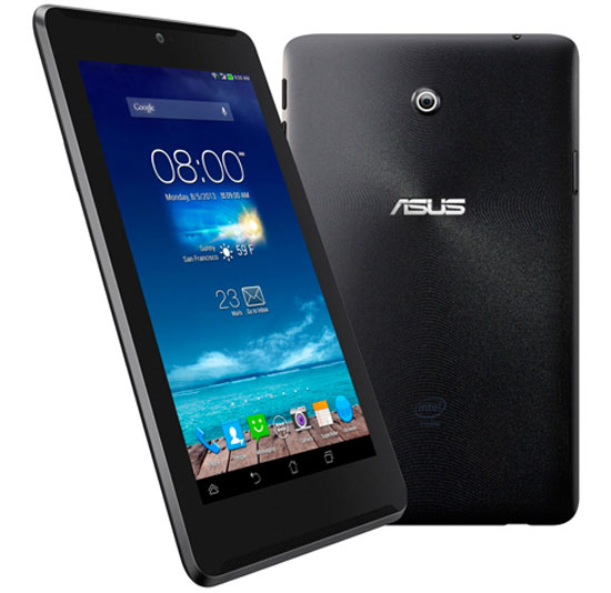 Asus FonePad 7 có thiết kế nắp lưng liền mạch họa tiết vòng tròn đồng tâm vân nhám chống trơn trượt.  Asus FonePad 7 giá 6,5 triệu đồng ở Việt Nam