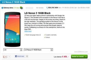 Nexus 5 được rao bán với giá hơn 13 triệu đồng