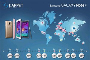 Rò rỉ lộ trình ra mắt Samsung Galaxy Note 4 trên toàn cầu