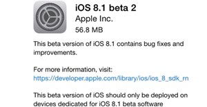 iOS 8.1 beta 2 đã có mặt cho các nhà phát triển