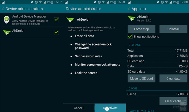 Ứng dụng được thiết lập như Administrator Rắc rối khi không thể gỡ bỏ ứng dụng trên Android