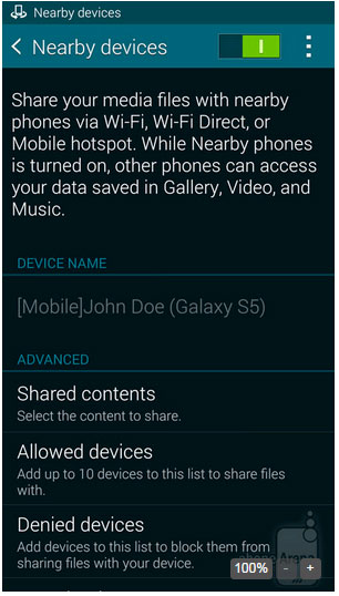 Kích hoạt tùy chọn "Nearby Devices" "Biến" Samsung Galaxy thành máy chủ chia sẻ tập tin media