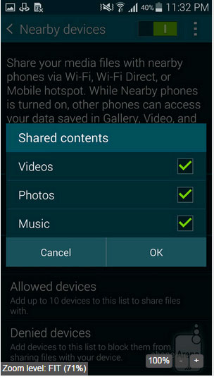 Chọn tập tin media chia sẻ "Biến" Samsung Galaxy thành máy chủ chia sẻ tập tin media