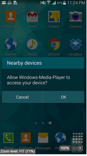 Chấp nhận các kết nối để thiết lập server "Biến" Samsung Galaxy thành máy chủ chia sẻ tập tin media