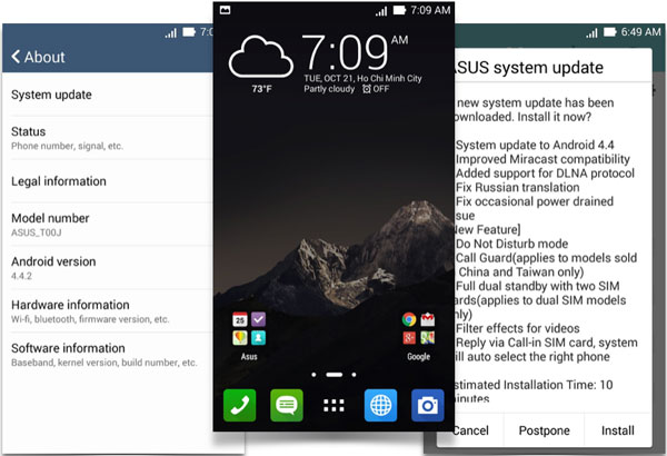 Điểm mới trên bản cập nhật Android 4.4 của Zenfone 5 Điểm mới trên bản cập nhật Android 4.4 của Zenfone 5