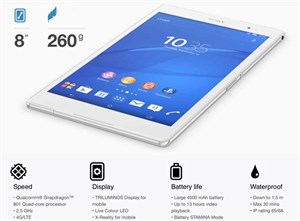 Sony bắt đầu nhận đặt hàng Xperia Z3 Tablet Compact