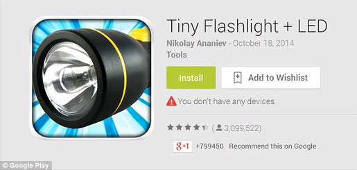 Cảnh báo ứng dụng đèn pin trên Android đang theo dõi người dùng