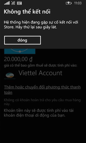 Cách thanh toán ứng dụng trên Windows Phone bằng tài khoản SIM điện thoại