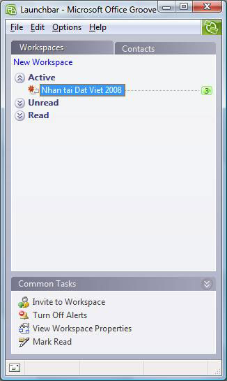 Microsoft Office Groove 2007 dành cho nhóm làm việc