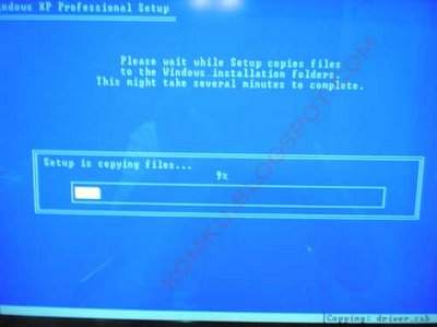 Cài đặt Windows XP như bình thường