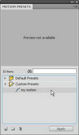 Flash CS4: Tạo bản Preview cho Custom presets