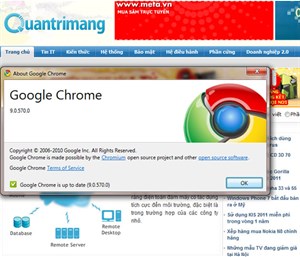 Trải nghiệm bản dùng thử đầu tiên của Google Chrome 9.0