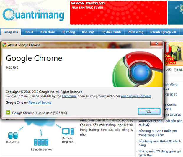 Trải nghiệm bản dùng thử đầu tiên của Google Chrome 9.0