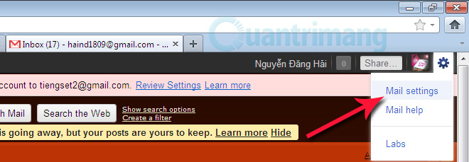 Thêm một whitelist cho Gmail
