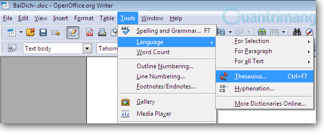 Thủ thuật sử dụng OpenOffice để tạo bộ từ điển