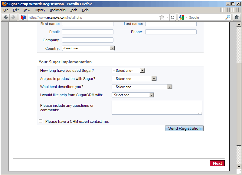 Chạy SugarCRM Community Edition trên Nginx (LEMP) trong Debian Squeeze/Ubuntu 11.04