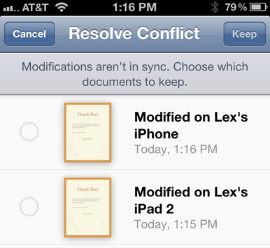 Sử dụng iCloud với iWork trên thiết bị iOS