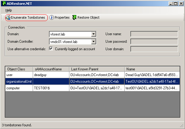 Khôi phục những thành phần đã bị xóa trong Active Directory