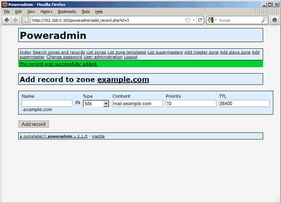 Cài đặt PowerDNS và Poweradmin trên Debian Squeeze