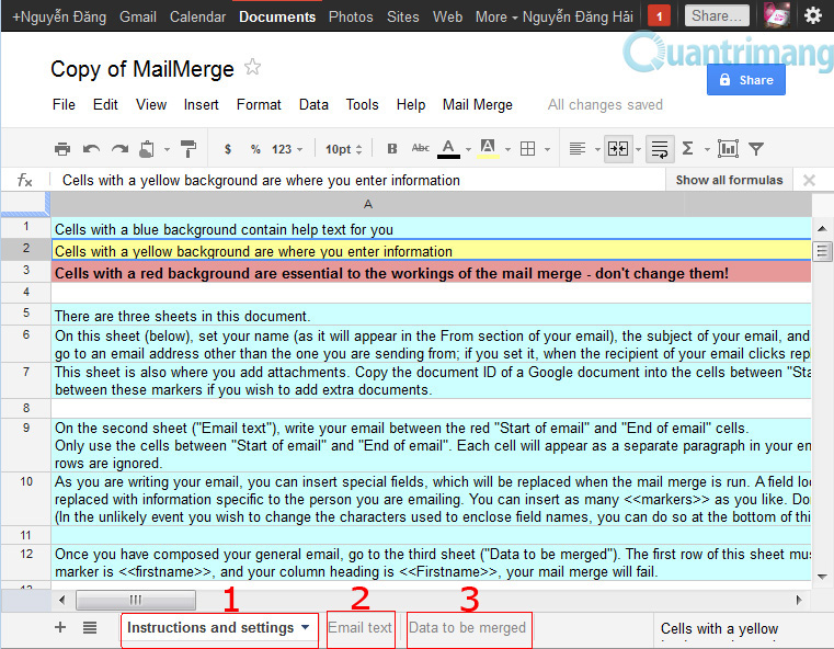 Tùy chỉnh các thư hàng loạt trong Gmail