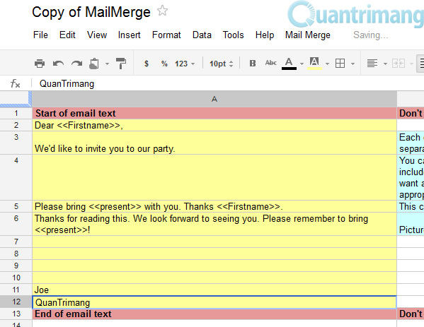 Tùy chỉnh các thư hàng loạt trong Gmail