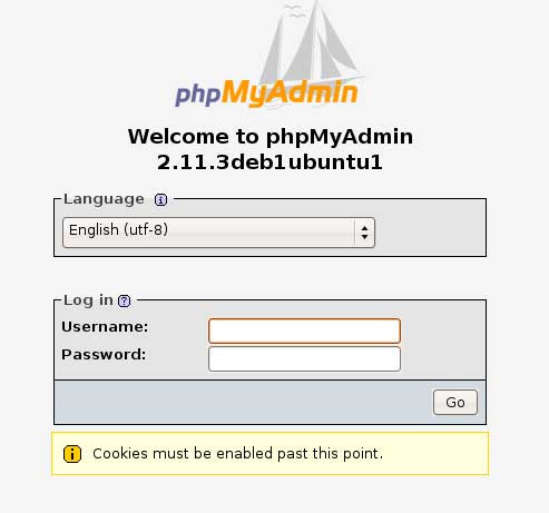 nhập http://localhost/phpmyadmin vào trình duyệt