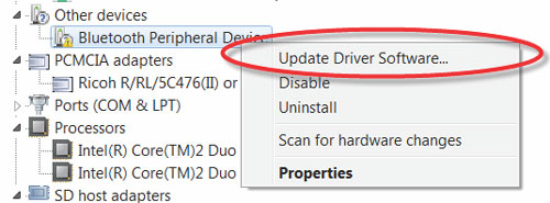 Làm gì khi máy không nhận thiết bị Bluetooth?