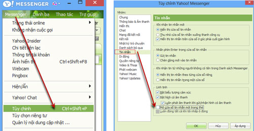 Tùy chỉnh hiển thị hộp thoại trò chuyện Yahoo 11
