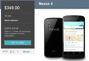 Nexus 4 khiến Google Play quá tải
