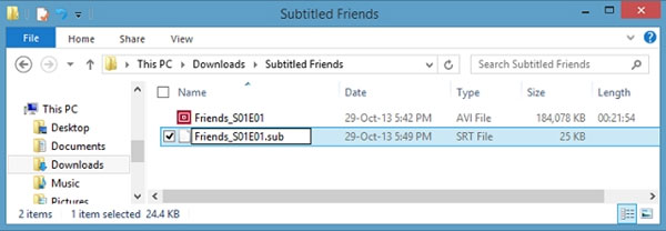 Nhấn phải chuột vào tập tin Subtitles và đổi “.srt” thành “.sub”. Cách thêm Subtitles vào video khi xem trên Windows Media Player