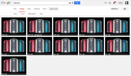 Ảnh được hiển thị với nhiều kích thước Những mẹo hữu ích khi tìm kiếm với Google