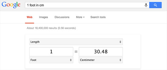 Đổi đơn vị đo lường Những mẹo hữu ích khi tìm kiếm với Google