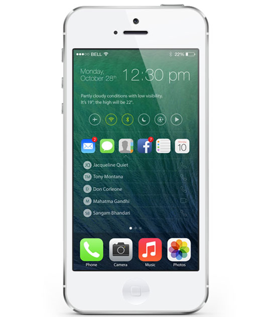Thiết kế giao diện của iOS 8 Bản thiết kế hệ điều hành iOS 8 cực tiện lợi, độc đáo