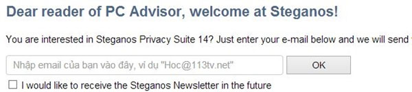 Miễn phí bản quyền Steganos Privacy Suite 14