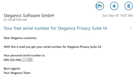 Miễn phí bản quyền Steganos Privacy Suite 14
