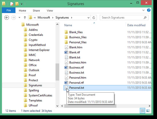 Sao lưu và khôi phục lại chữ ký trong Outlook 2013