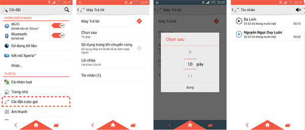 Hướng dẫn sử dụng tính năng Hướng dẫn sử dụng tính năng trả lời cuộc gọi tự động có sẵn trên Xperia Z3