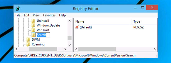 Đặt tên cho khóa mới trong CurrentVersion Ẩn nút Search và nút Task View trên Taskbar trên Window 10