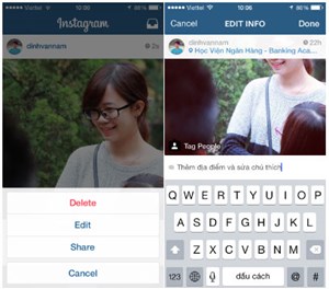 Instagram ra cập nhật cho phép chỉnh sửa chú thích