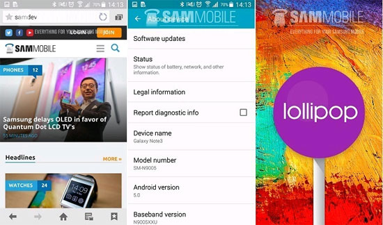Video: Android 5.0 trên Samsung Galaxy Note 3