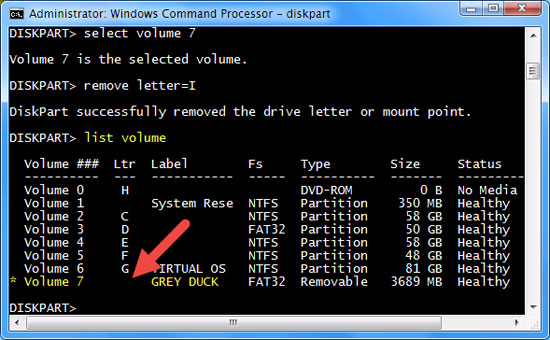 Xoá bỏ và gán ký tự ổ đĩa bất kỳ trong Windows với Diskpart
