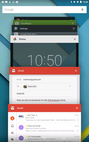 Đa nhiệm trên Android 5.0 Lollipop Những tính năng của Android 5.0 Lollipop mà Apple sẽ 'mượn' cho iOS 9
