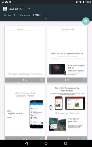 Xem trước bản in trên Android 5.0 Lollipop Những tính năng của Android 5.0 Lollipop mà Apple sẽ 'mượn' cho iOS 9