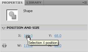 Flash CS4: Rectangle Tool, tọa độ và kích thước