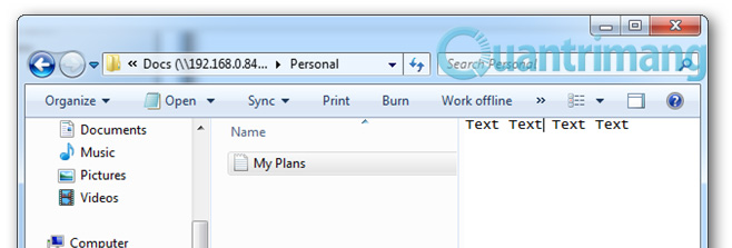 Thiết lập Offline Files: nội dung bên trong thư mục được chia sẻ