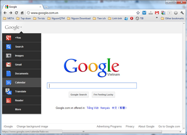 Chuyển thanh công cụ Google sang chiều dọc