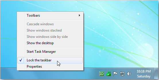 Di chuyển vị trí của thanh Taskbar