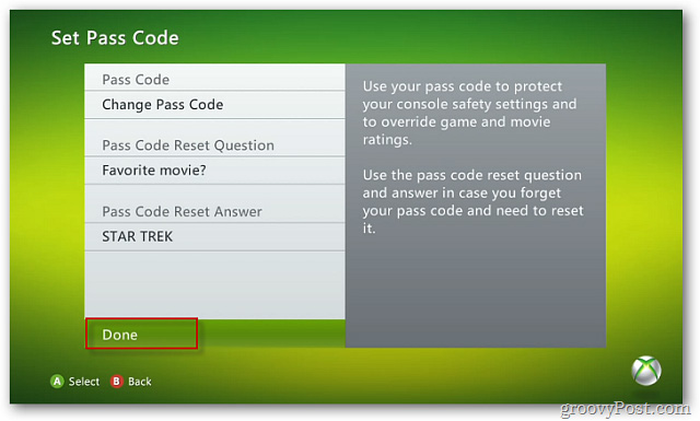 nhấn Done khi hoàn tất